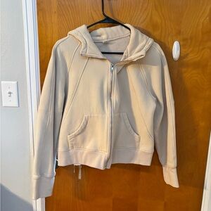 Cream Zip-Up Hoodie
